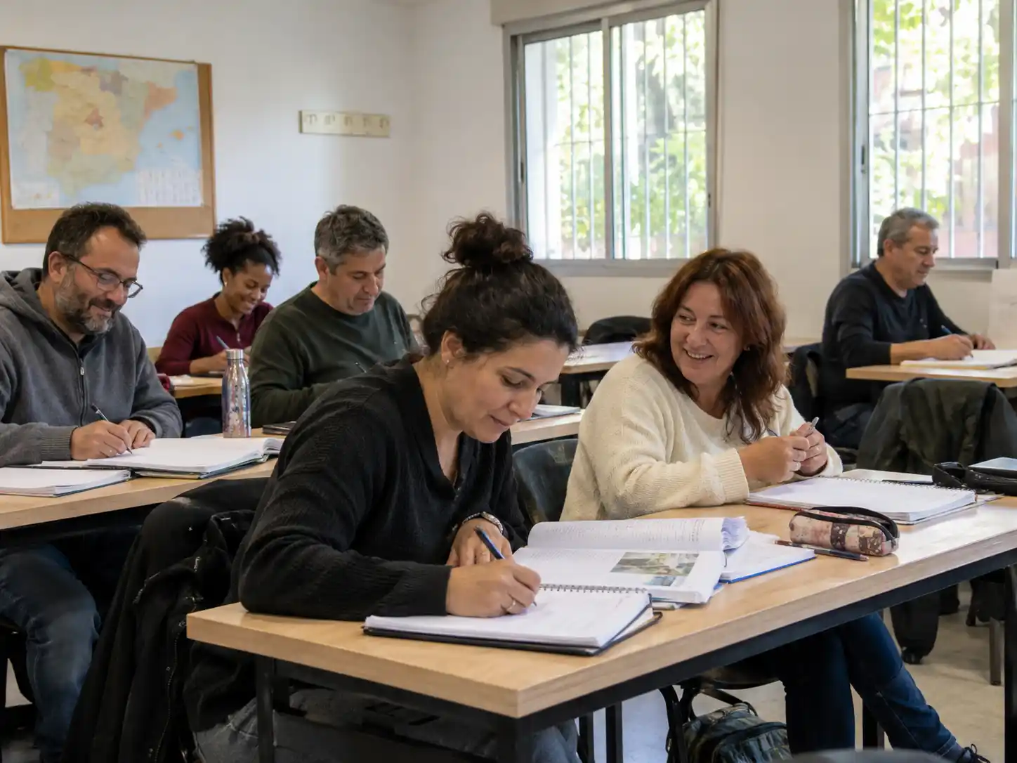 Persones adultes en una aula de formació d’adults